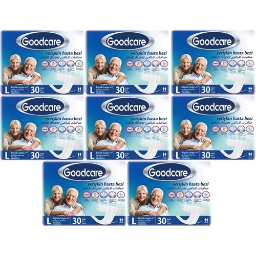 Goodcare Yetişkin Bezi Bel Bantlı Tekstil Yüzey L - Large - Büyük 240 Adet