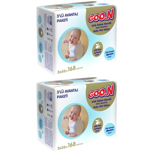 Goon Islak Havlu Mendil 56 Yaprak Sensitive Hassas Cilt 6 Lı Set (2PK*3) 336 Yaprak