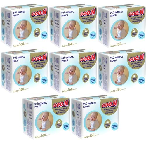 Goon Islak Havlu Mendil 56 Yaprak Sensitive Hassas Cilt 24 Lü Set (8PK*3) 1344 Yaprak