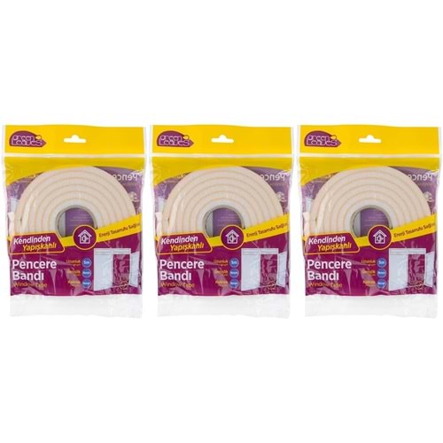 GreenLeaves Süngerli Pencere Bandı 5 Metre (3 Lü Set)