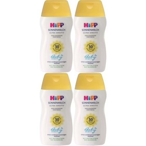 Hipp Babysanft Güneş Kremi -Yüz için Sonnen Gesıchtscreme 30 Faktör Ultra Sensıtıv 50ML (4 Lü Set)