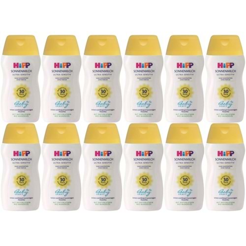 Hipp Babysanft Güneş Kremi -Yüz için Sonnen Gesıchtscreme 30 Faktör Ultra Sensıtıv 50ML (12 Li Set)