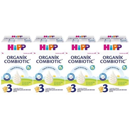 Hipp Organik Combiotic Devam Sütü 600GR No:3 (1 Yaşından İtibaren) (4 Lü Set)