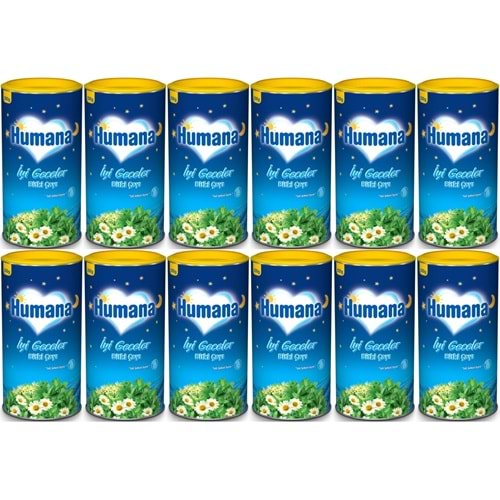 Humana İyi Geceler Çayı 200GR (Melisa Yağı İçeren Karışık Bitki İçecek Tozu) (12 Li Set)