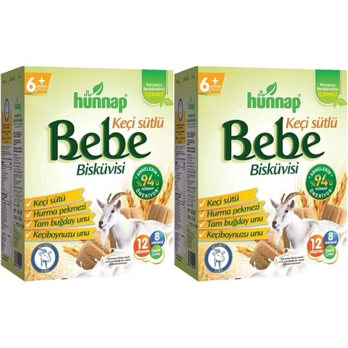 Hünnap Bebe Bisküvisi Keçi Sütlü 400GR 2 li Set (Toplam 800GR)