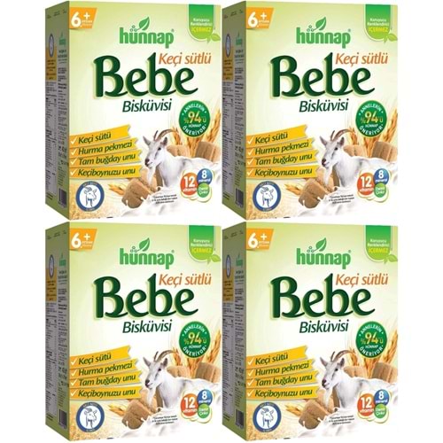 Hünnap Bebe Bisküvisi Keçi Sütlü 400GR 4 lü Set (Toplam 1600GR)