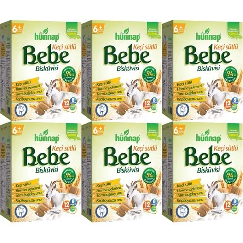 Hünnap Bebe Bisküvisi Keçi Sütlü 400GR 6 lı Set (Toplam 2400GR)