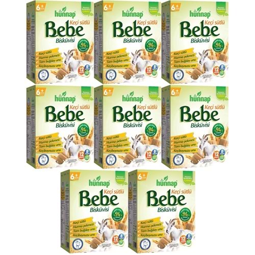 Hünnap Bebe Bisküvisi Keçi Sütlü 400GR 8 li Set (Toplam 3200GR)