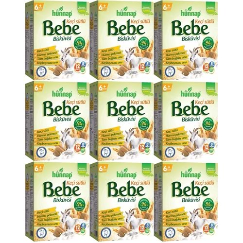 Hünnap Bebe Bisküvisi Keçi Sütlü 400GR 9 lı Set (Toplam 3600GR)