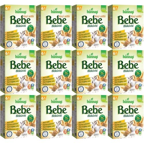 Hünnap Bebe Bisküvisi Keçi Sütlü 400GR 12 li Set (Toplam 4800GR)