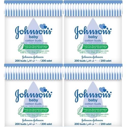 Johnsons Baby Kulak Temizleme Çubuğu 200 Adet (4 Lü Set)