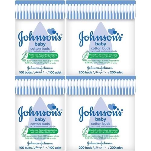 Johnsons Baby Kulak Temizleme Çubuğu 100 Adet + 200 Adet Toplam 600 Adet (Karma Set)