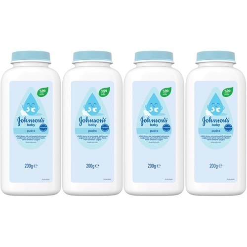 Johnsons Baby Bebek Pudrası 200GR Klasik (%99 Doğal) (4 Lü Set)