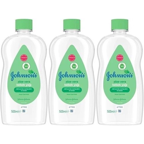 Johnsons Baby Bebek Yağı 500ML Aloe Vera (3 Lü Set)