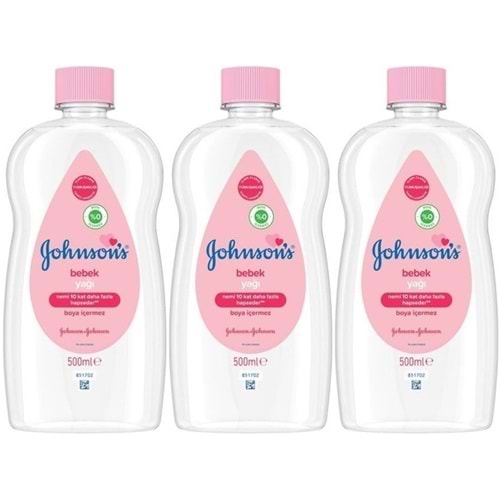 Johnsons Baby Bebek Yağı 500ML Nemlendirici (Pembe) (3 Lü Set)
