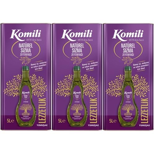 Komili Zeytinyağı 15LT Natural Ege Sızması (Teneke) (3PK*5LT)