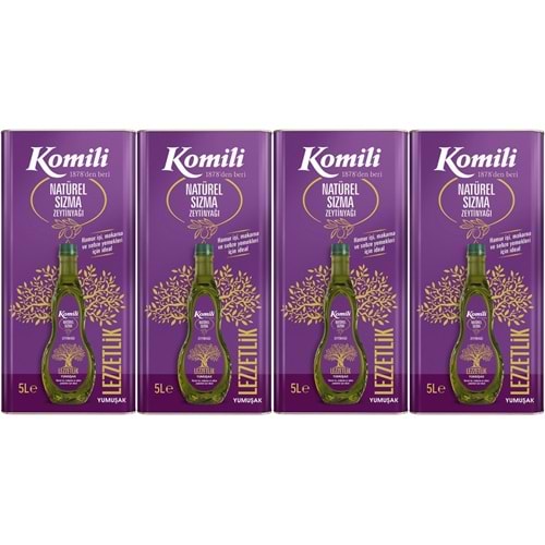 Komili Zeytinyağı 20LT Natural Ege Sızması (Teneke) (4PK*5LT)