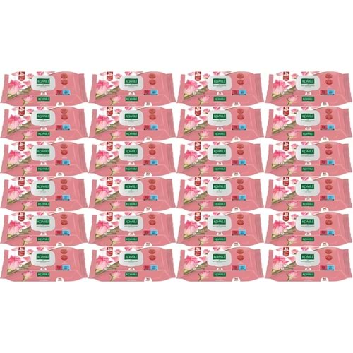 Komili Islak Havlu Mendil 90 Yaprak Gül Kokulu (24 Lü Set) Pratik Kapaklı (2160 Yaprak)
