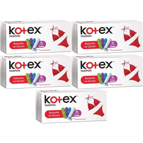 Kotex Tampon Süper 80 Li Set (5PK*16)