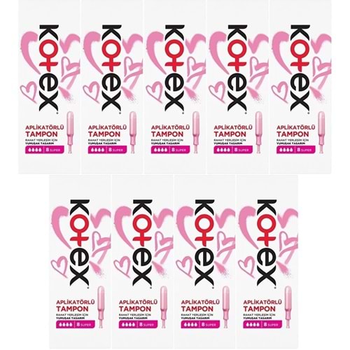 Kotex Aplikatörlü Tampon Süper 72 Li Set (9PK*8)