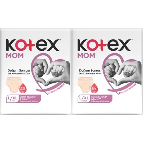 Kotex Mom Lohusa Külodu - Külot Bez L - Large - Büyük / XL - Extra Large - 16 Lı Set (2PK*8)