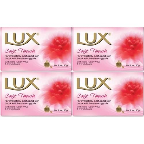 Lux Sabun 80GR Soft Touch (Yumuşak Dokunuş) (4 Lü Set)