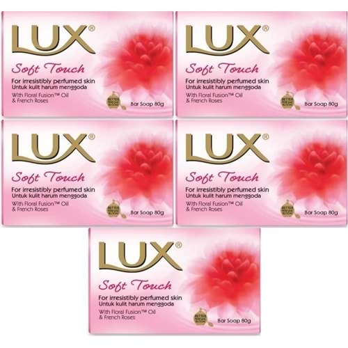 Lux Sabun 80GR Soft Touch (Yumuşak Dokunuş) (5 Li Set)
