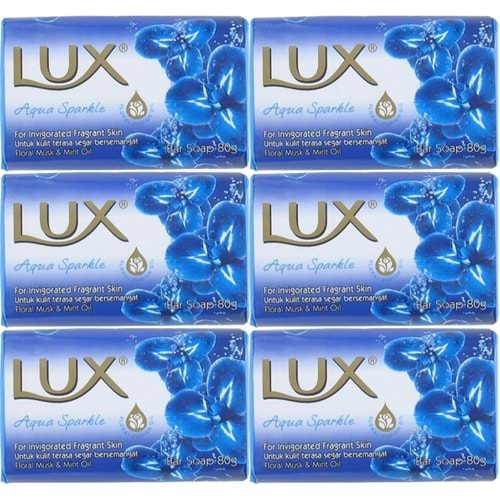 Lux Sabun 80GR Aqua Sparkle (Su Gibi Işıltı) (6 Lı Set)