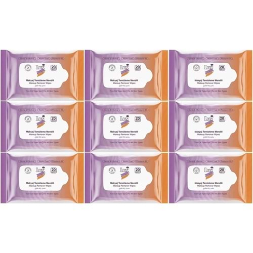 Lux Makyaj Temizleme Mendili Havlu 180 Yaprak (9PK*20)