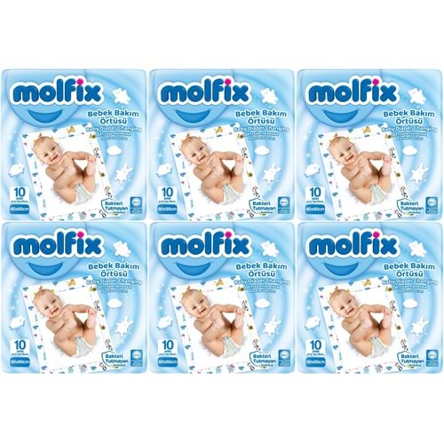 Molfix Bebek Bakım Alt Açma Örtüsü 6 Lı Set 60 Adet (6Pk*10)