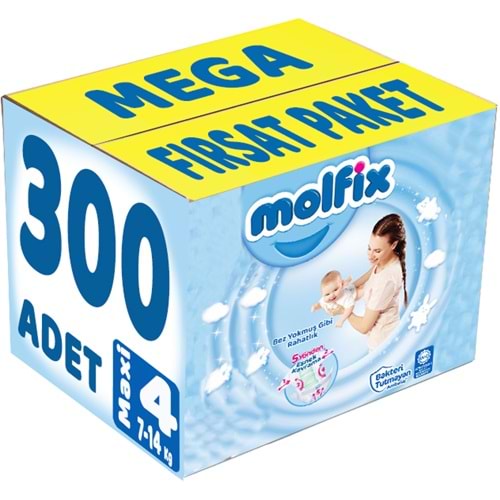 Molfix Bebek Bezi 4 Beden 7-14 KG Maxi 310 Adet Mega Fırsat Pk
