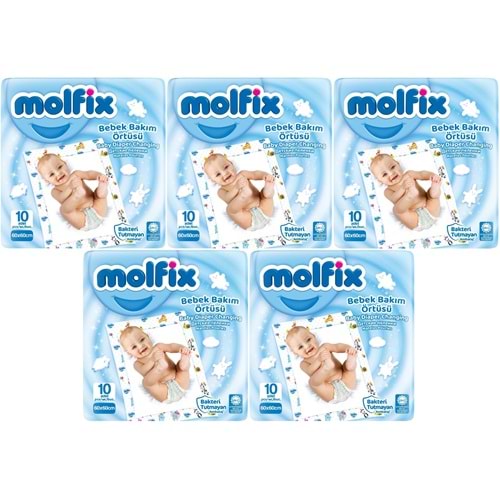 Molfix Bebek Bakım Alt Açma Örtüsü 5 Li Set 50 Adet (5Pk*10)