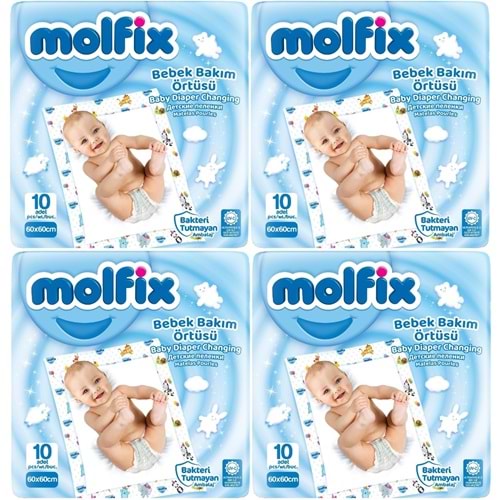 Molfix Bebek Bakım Alt Açma Örtüsü 4 Lü Set 40 Adet (4Pk*10)