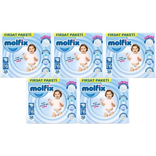 Molfix Bebek Bezi 6 Beden 15+ KG Extra Large 190 Adet MeGa Fırsat Pk