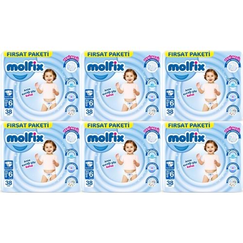 Molfix Bebek Bezi 6 Beden 15+ KG Extra Large 228 Adet Ekstra Fırsat Pk