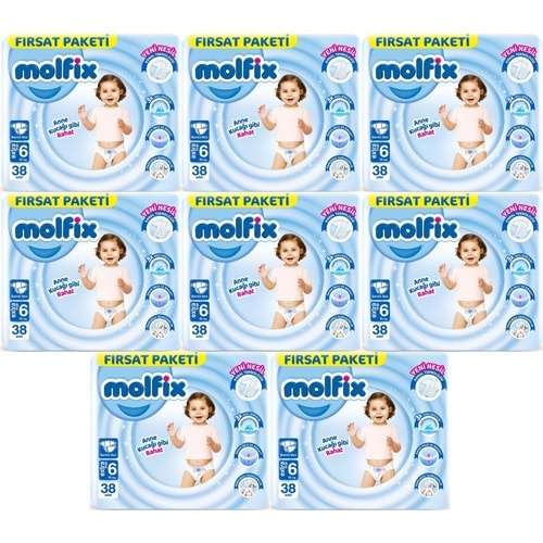 Molfix Bebek Bezi 6 Beden 15+ KG Extra Large 304 Adet Dev Ekonomik Fırsat Pk