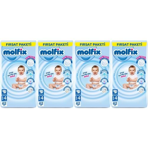 Molfix Bebek Bezi 4 Beden 7-14 KG Maxi 248 Adet Avantaj Fırsat Pk