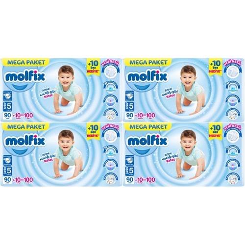 Molfix Bebek Bezi 5 Beden 11-18 KG Junior 400 Adet MeGa Avantaj Fırsat Pk