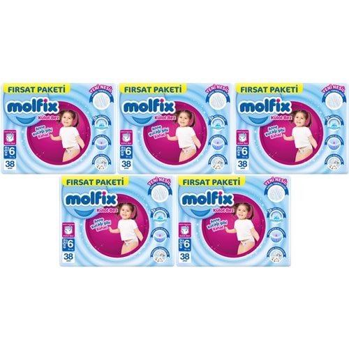 Molfix Külot Bebek Bezi 6 Beden 15+ KG Extra Large 190 Adet MeGa Fırsat Pk