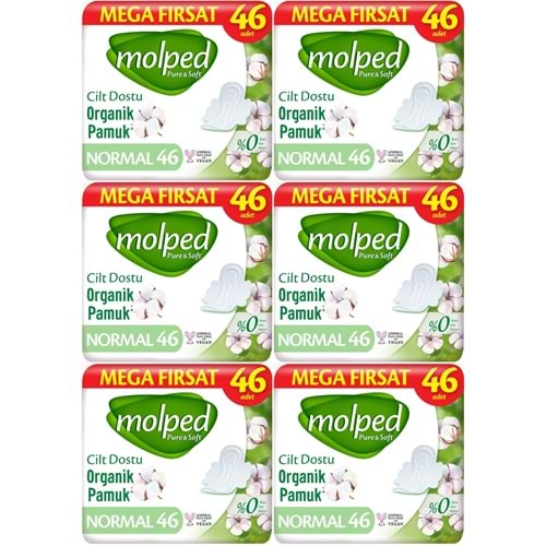 Molped Pure&Soft Hijyenik Ped Normal 276 (6PK*46) Adet Mega Pk