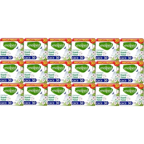 Molped Pure&Soft Hijyenik Ped Gece 540 (18PK*30) Adet Mega Pk