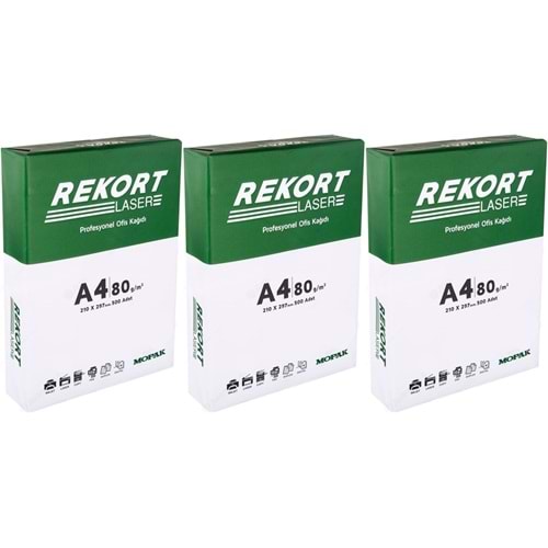 Mopak Rekort A4 80GR/M2 Fotokopi Kağıdı 1500 Adet (3PK*500)