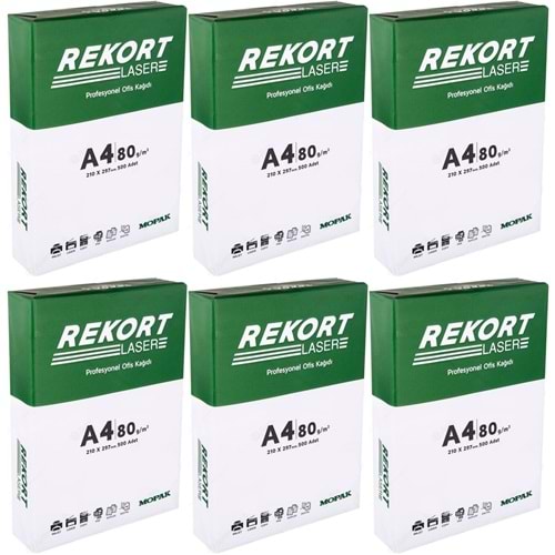 Mopak Rekort A4 80GR/M2 Fotokopi Kağıdı 3000 Adet (6PK*500)