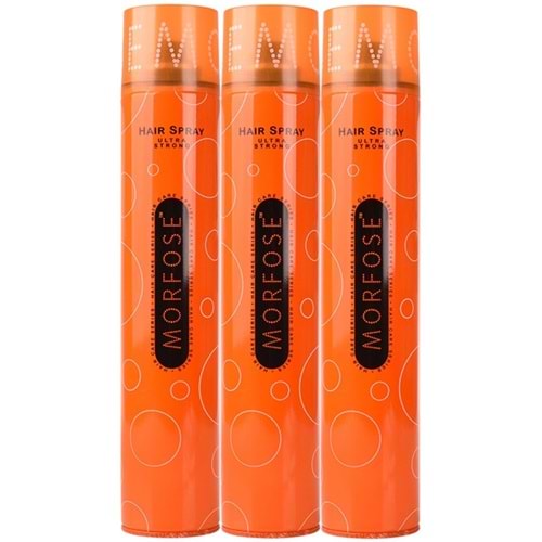 Morfose Saç Spreyi 400ML Ultra Sert (Turuncu) (3 Lü Set)