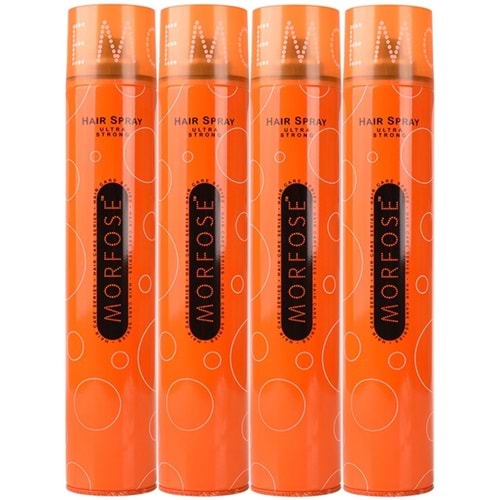 Morfose Saç Spreyi 400ML Ultra Sert (Turuncu) (4 Lü Set)