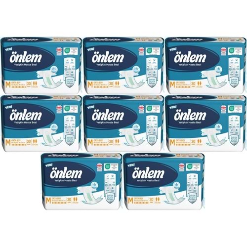 Önlem Yetişkin Bezi Bel Bantlı Tekstil Yüzey M - Medium - Orta 240 Adet (8PK*30)