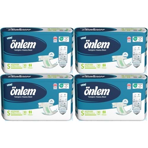 Önlem Yetişkin Bezi Bel Bantlı Tekstil Yüzey S - Small - Küçük 120 Adet (4PK*30)