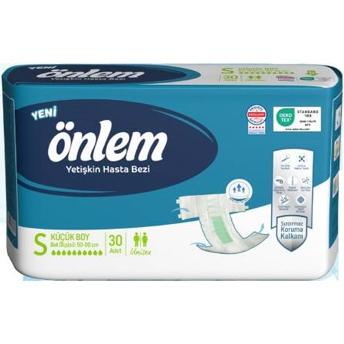 Önlem Yetişkin Bezi Bel Bantlı Tekstil Yüzey S - Small - Küçük 150 Adet (5PK*30)