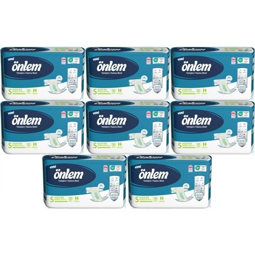 Önlem Yetişkin Bezi Bel Bantlı Tekstil Yüzey S - Small - Küçük 240 Adet (8PK*30)