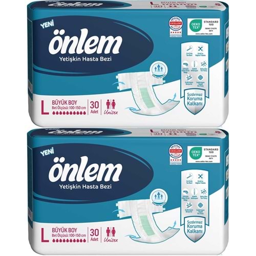 Önlem Yetişkin Bezi Bel Bantlı Tekstil Yüzey L - Large - Büyük 60 Adet (2PK*30)